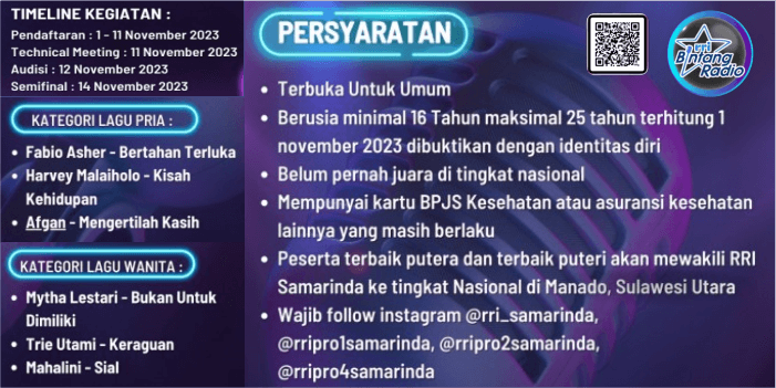 Ajang Pencarian Bakat Bintang Radio RRI 2023 Kembali Hadir