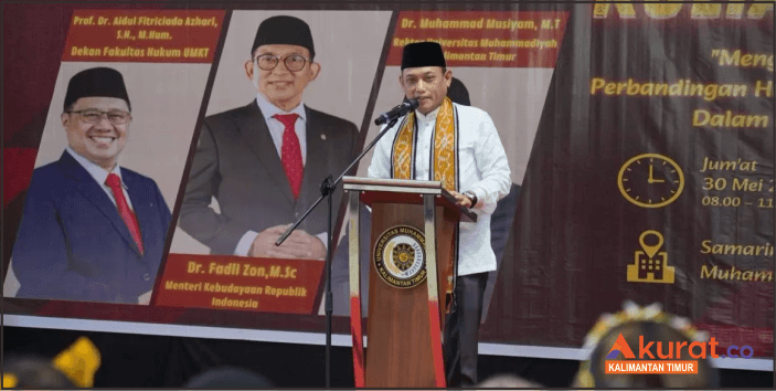 Wagub Kaltim Seno Aji Buka Kuliah Umum Bersama Fadli Zon di UMKT: Bahas Kearifan Lokal dan Hukum Adat dalam Era Modern